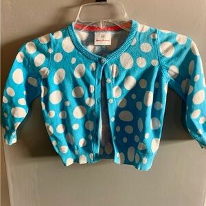 Hanna Andersson Blue and White Polka Dot Sweater